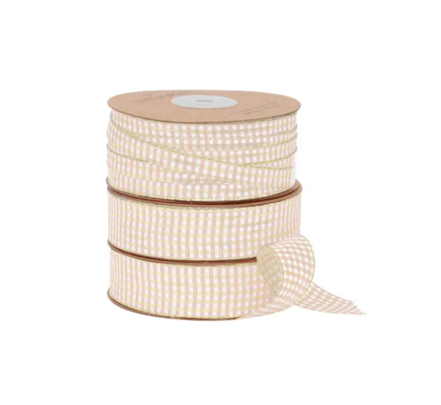 Latte Metallic Gingham Ribbon – Chalk + Co