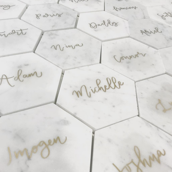 Gold Marble Placecards