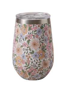 Re-Usable Insulated Wine Tumbler Floral