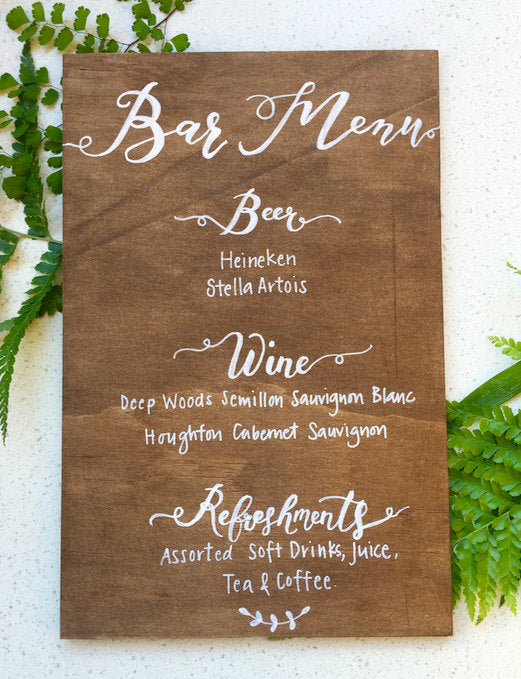 Personalised Bar Menu Sign – Chalk + Co