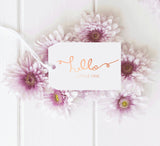 Hello Little One / Welcome Baby Card / Rose Gold Foil Card / 5x7 Inch Card / Greeting Car