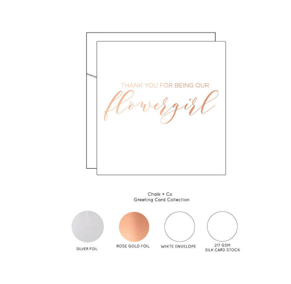 Thank you for being my FlowerGirl - Rose Gold Foil Card