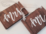 Mr and Mrs Chair Signs with Lace