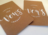Vow Book / Personalised Vow Momento / Hand Lettered Vow Book / Kraft / Black / Gold / Silver