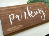 Parking Wedding Sign / Directional Sign / Parking Calligraphy Sign