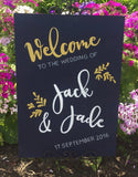 Wedding Welcome Sign - Navy + Gold