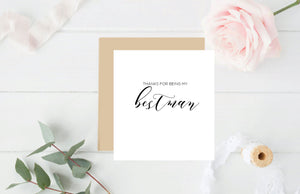 Thank you for being my Best Man- Rose Gold Foil Card