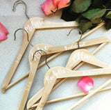 White Text Wedding Party Coat Hangers - Personalised / wedding gift / bridesmaid gifts / garment hangers / bridal party gifts