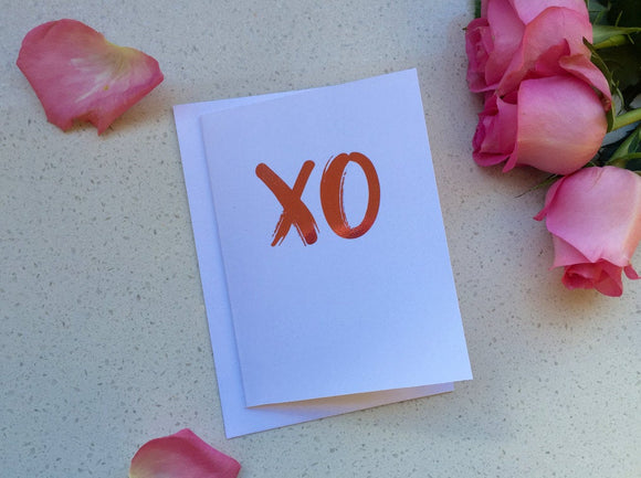 XO / Best Friend Card / Wedding Card / Bride Card / Valentines Card / Silver Foil Card / Best Friend Card 5x7 Inch Card / Greeting Card
