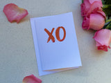 XO / Best Friend Card / Wedding Card / Bride Card / Valentines Card / Silver Foil Card / Best Friend Card 5x7 Inch Card / Greeting Card