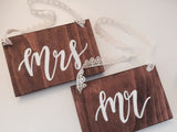 Mr and Mrs Chair Signs with Lace