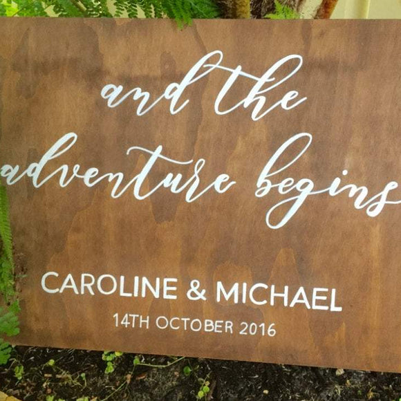 Wedding Welcome Sign - And so the adventure Begins
