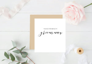 Thank you for being my Groomsman- Rose Gold Foil Card