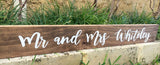 Mr and Mrs Freestanding Table Sign