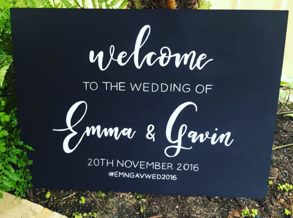 Wedding Welcome Sign - Chalkboard Landscape Sign