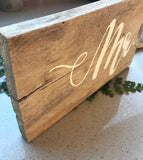 Mr and Mrs Rustic Wedding Chair Signs