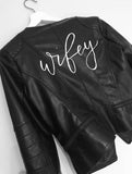 Wifey Leather Bridal Jacket Black