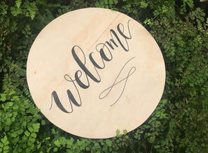 Welcome circular Ply sign