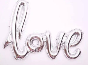 Silver 'Love' Script Balloon