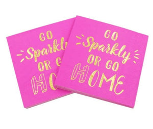 Hot Pink Napkin - Go Sparkly or Go Home