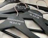 Wedding Party Coat Hangers - Personalised Black Minimalistic